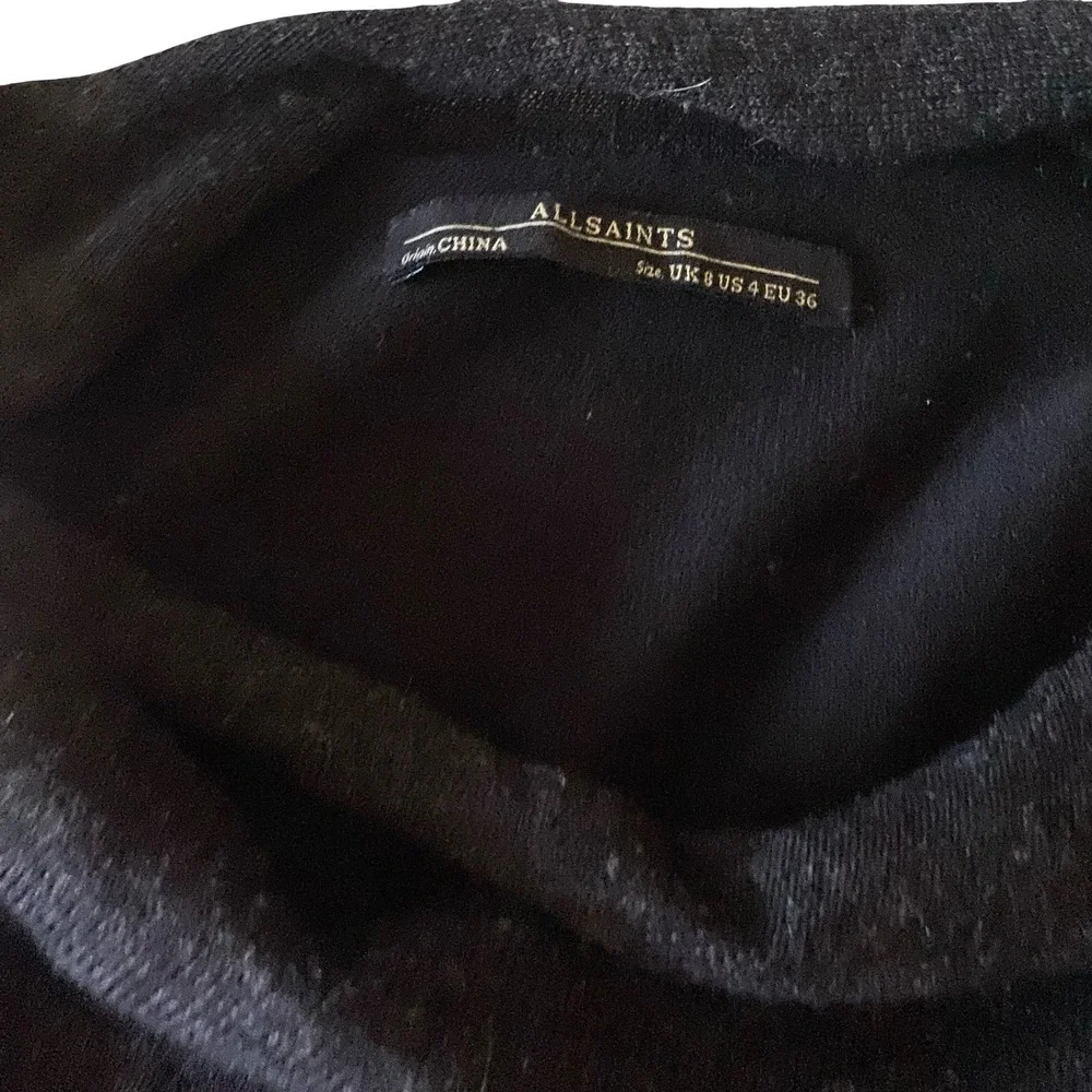 ALLSAINTS Black Charcoal Asymmetrical Drina Drape Cardigan Sweater Size 4